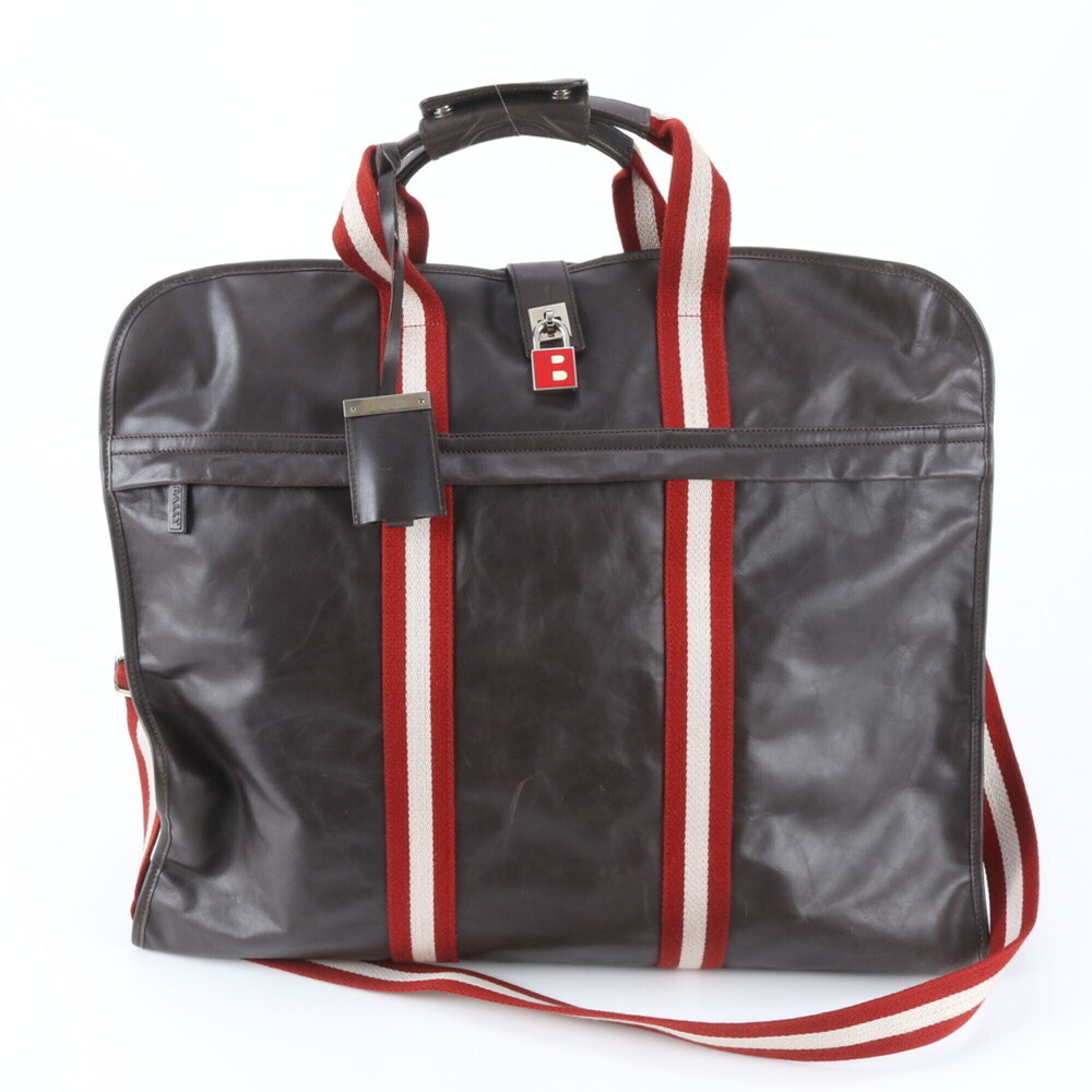 Bally Trainspotting Leather 2-Way Garment Shoulder Bag, Brown, Men's